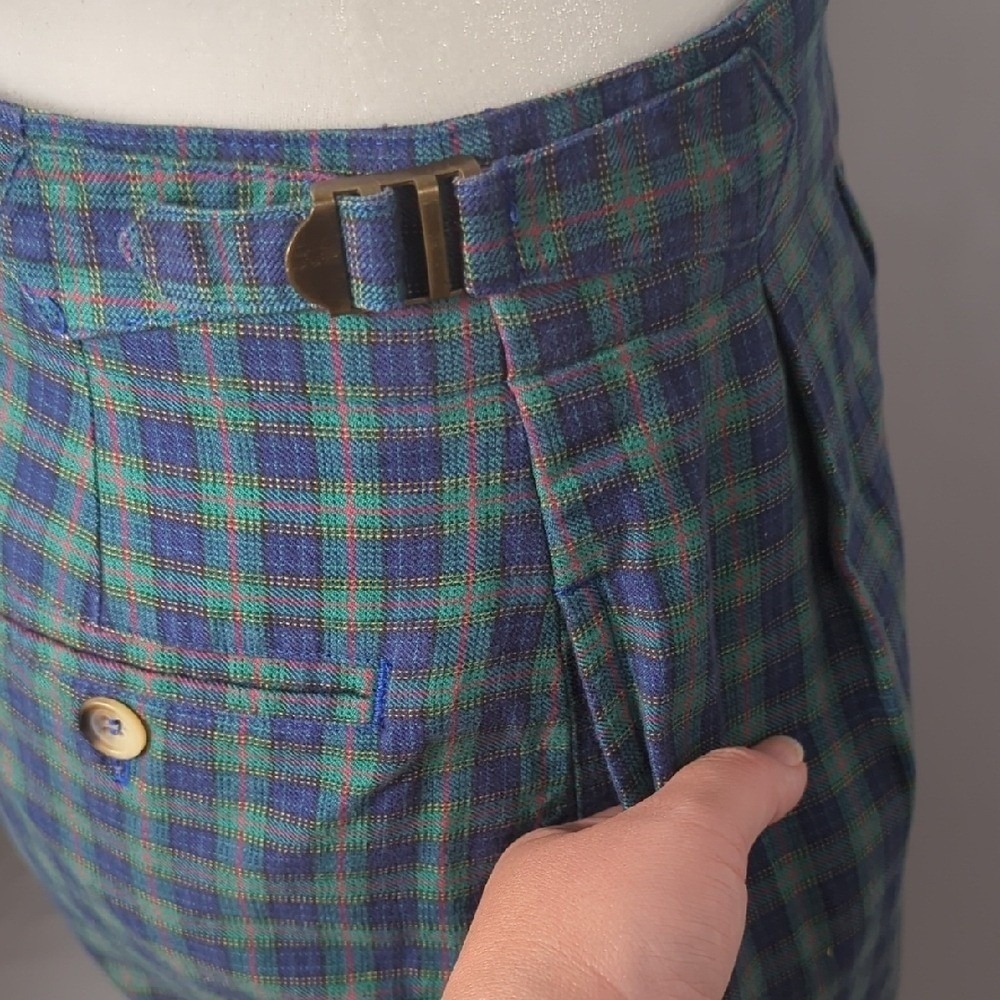 Vintage 80s 90s Nautica Tartan Plaid Green Blue Women's Skirt Midi Maxi Fall Med - Picture 11 of 16